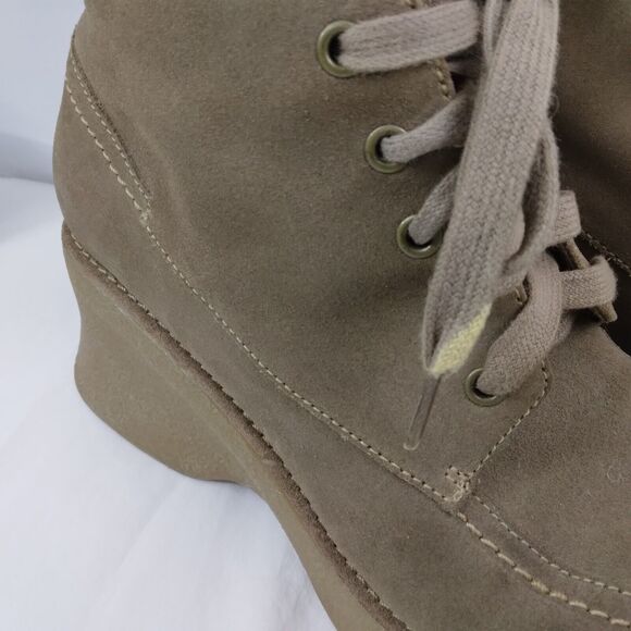 Y2K Chunky Heel Platform Brown Leather Ankle Boots MIA Womens Size 8M - Picture 3 of 12